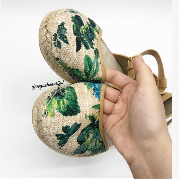Seychelles Leaf Print Ankle Strap Espadrilles - Picture 6 of 8